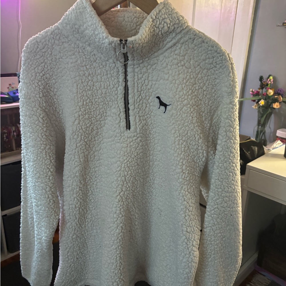 PINK Victoria's Secret White Sherpa Jacket